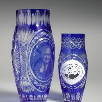 Cut Crystal Vase Commemorating President Bush’s Visit to Hungary, 1989