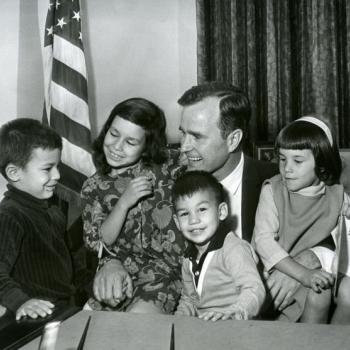 George Bush Entertains Youngsters Whose Fathers and Brothers are in Vietnam