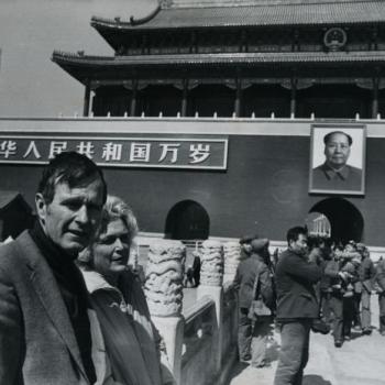 George Bush and Barbara Bush in China