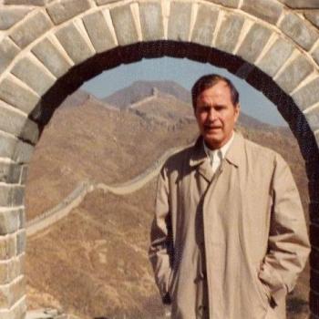 George Bush Visits the Great Wall