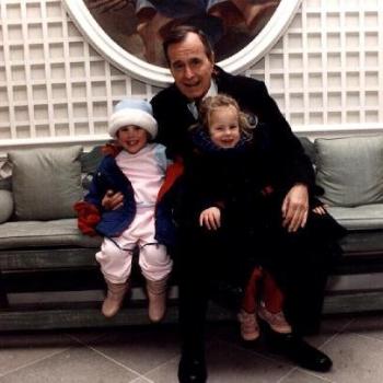 President Bush with grandchildren