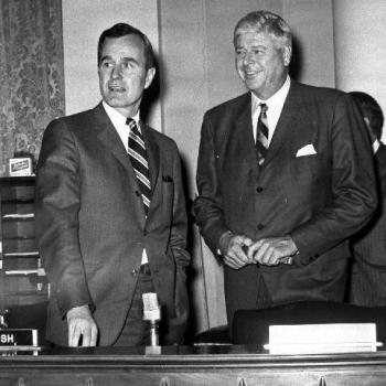 Congressman George Bush with Congressman Morton at Ways and Means Hearing
