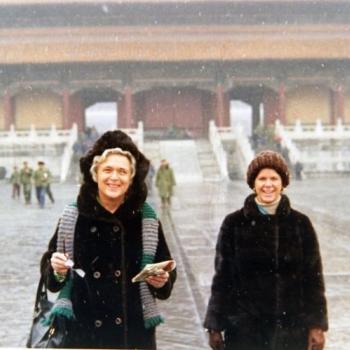 Barbara Bush with Alix Devoie at the Forbidden City in China