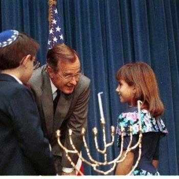 President Bush participates in Hanukkah celebration