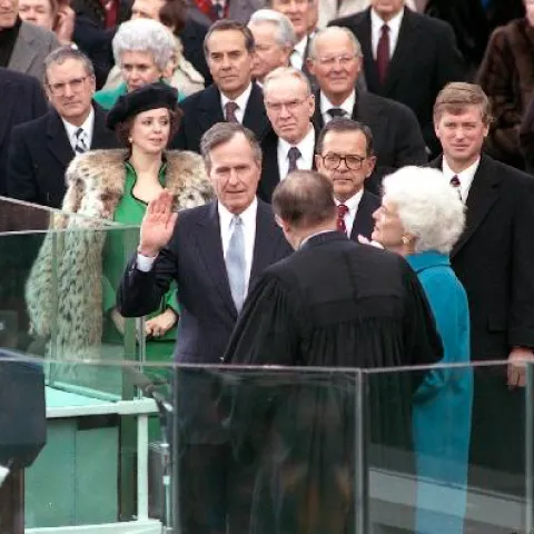 George Hebert Walker Bush takes the oath