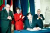 President Bush signs the North American Free Trade Agreement 