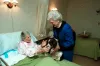 Barbara Bush and Millie visit residents 