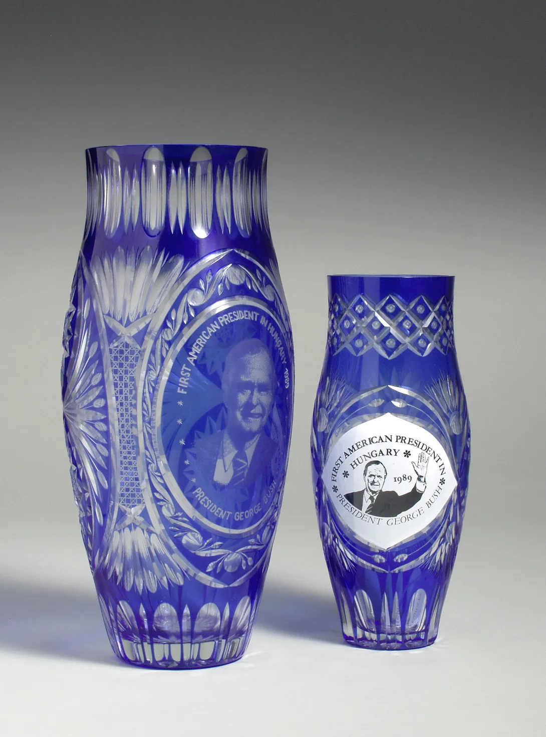 Cut Crystal Vase Commemorating President Bush’s Visit to Hungary, 1989