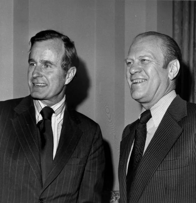 Photo of George Bush with Gerald Ford