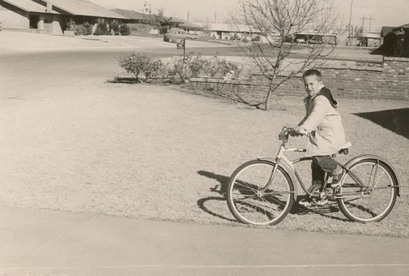 Jeb Bush riding a bicycle