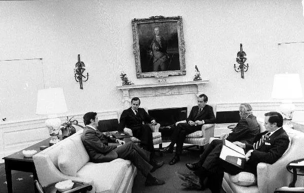 Chairman Bush in Meeting with President Nixon and Others