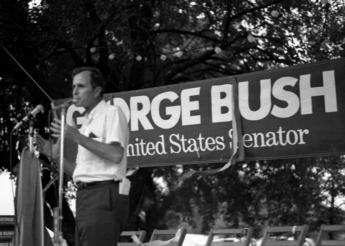 George Bush Speaks at Hamburger Fry in Marshall, Texas