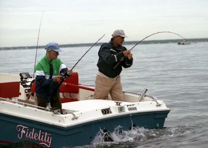 President Bush and Scowcroft fishing from Fidelity