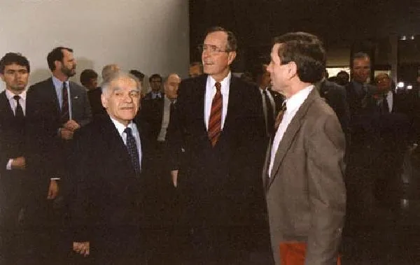 President Bush and PM Yitzhak Shamir of Israel