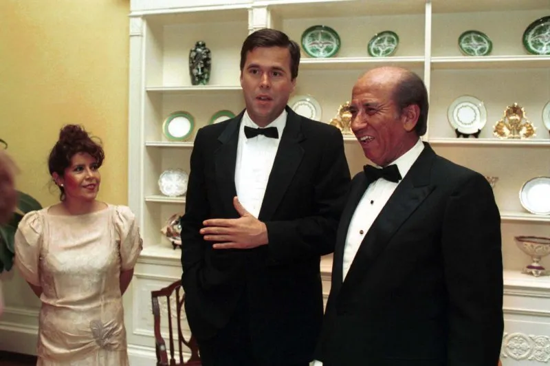 Jeb and Columba with President of Venezuela, Carlos Andres Perez
