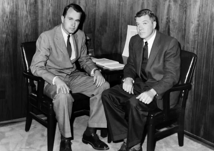 George Bush and Hugh Liedtke in Zapata Office