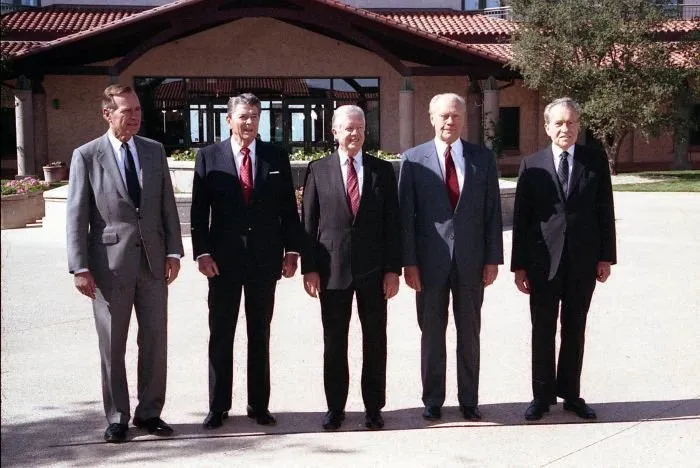 President Bush with former Presidents Reagan, Ford, Carter, and Nixon