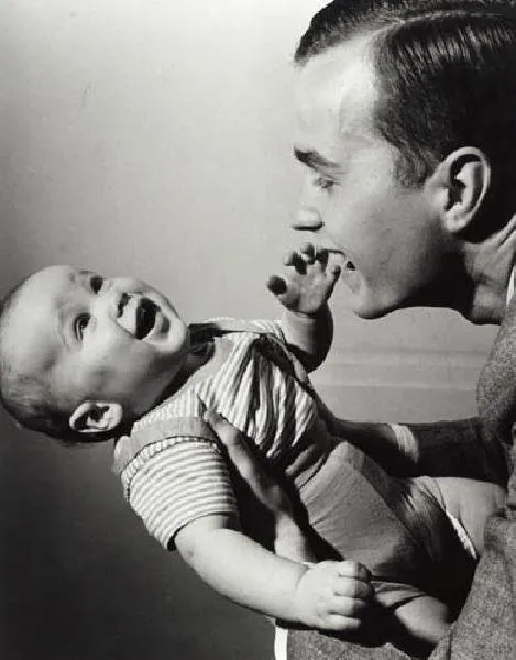 George Bush holds George W. Bush in New Haven, CT