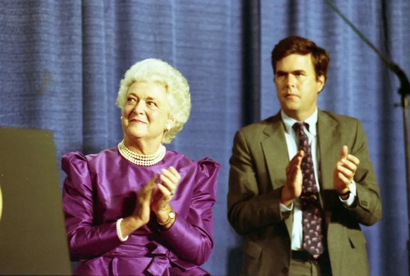 President Bush and Barbara Bush attend fundraiser for Governor Martinez in Miami, speakers include Jeb