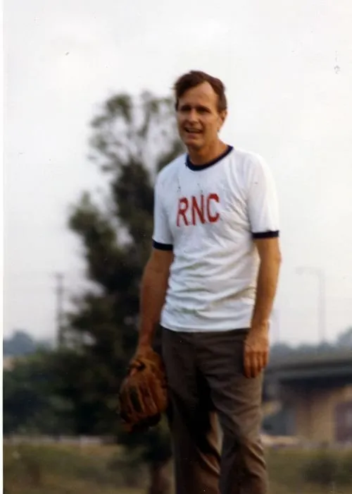 RNC Chairman George Bush Playing Baseball