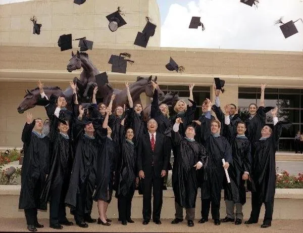 George Bush Celebrates with Graduates of the Bush School