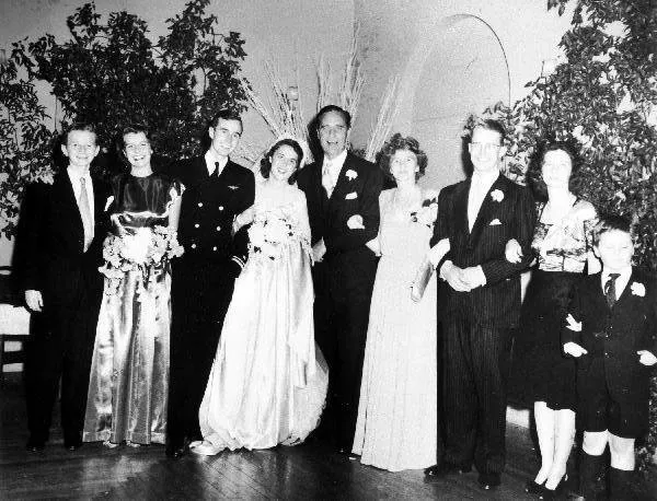 The Prescott Bush Family at the Wedding of George and Barbara