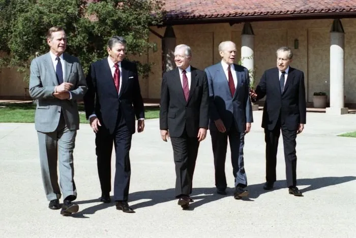 President Bush with former Presidents Reagan, Ford, Carter, and Nixon