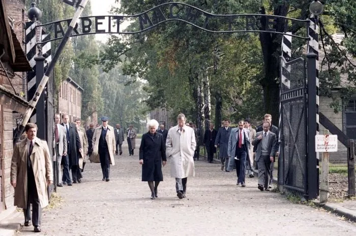 Vice President and Mrs. Bush visit Aushwitz in Warsaw, Poland