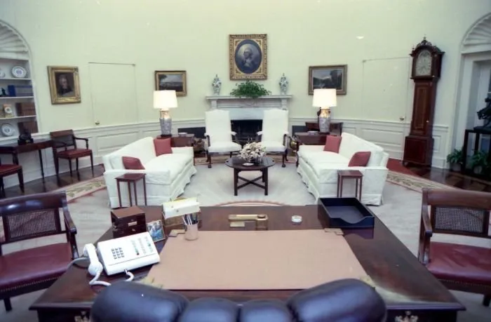 Desk of President Bush in the Oval Office