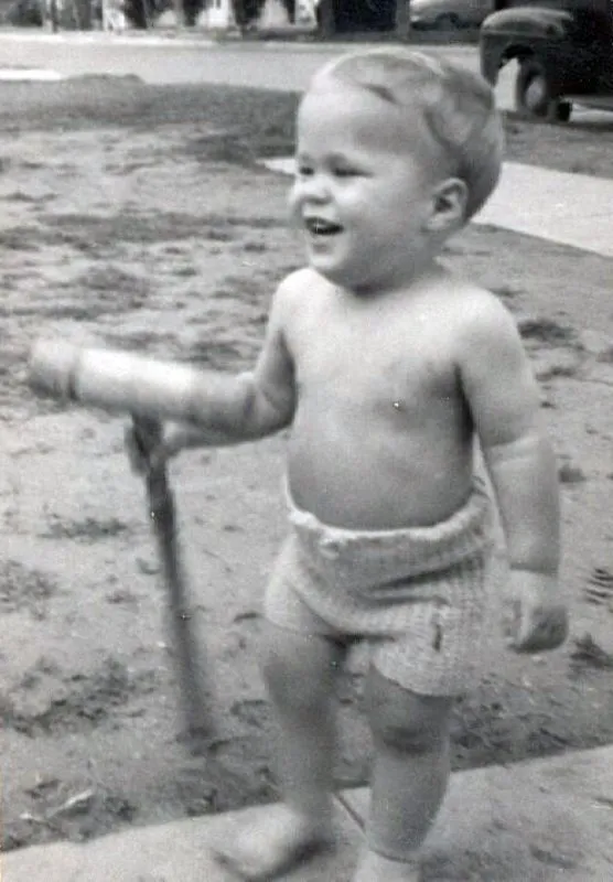 Jeb Bush home from church and ready for a swim, Easter 1954