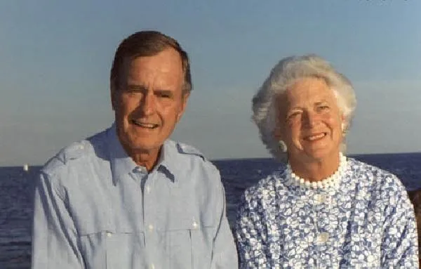 President Bush and Barbara Bush at Walker's Point