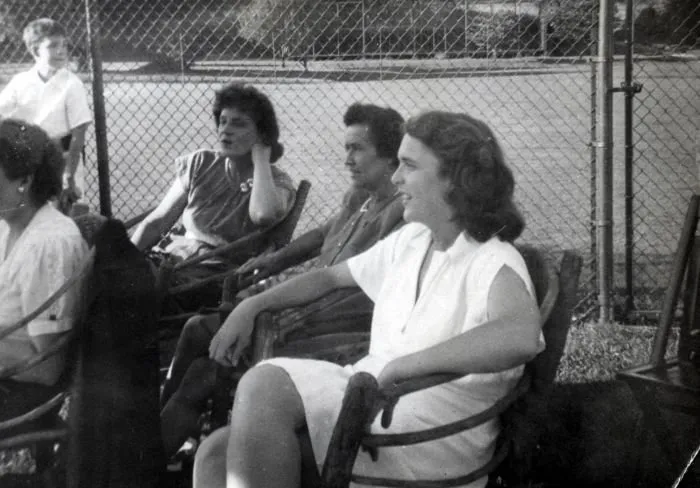 Barbara Bush attending Yale Baseball Game