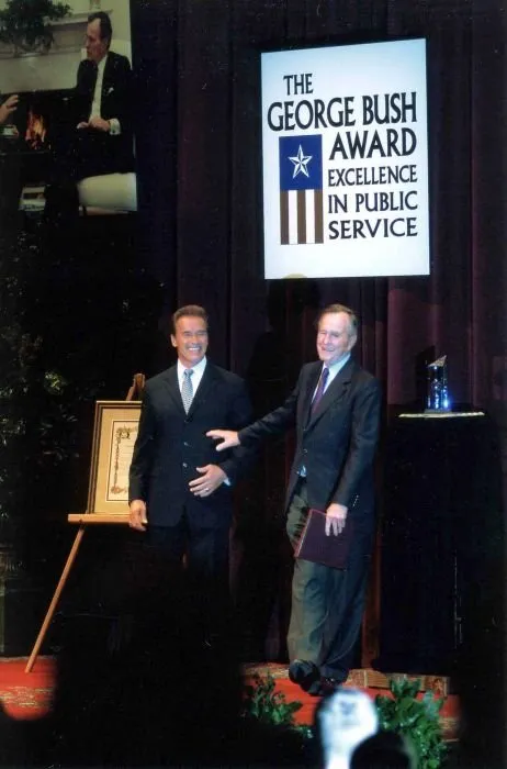 Arnold Scharzenegger Receives the George Bush Award For Excellence in Public Service