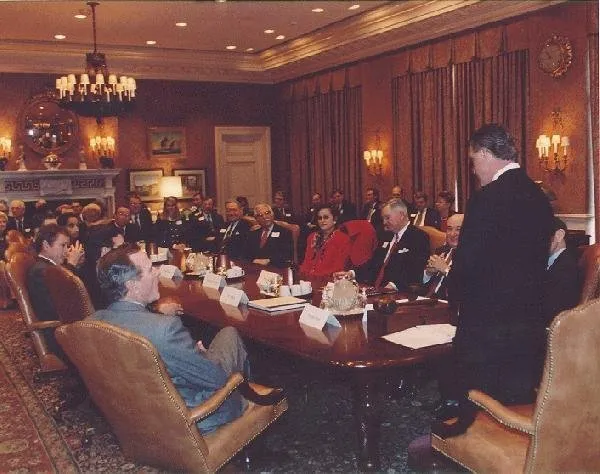 President Bush attends a George Bush Presidential Library meeting