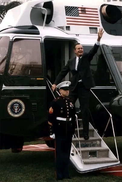 President Bush leaves Marine One