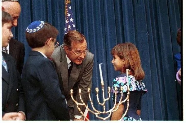 President Bush participates in Hanukkah celebration