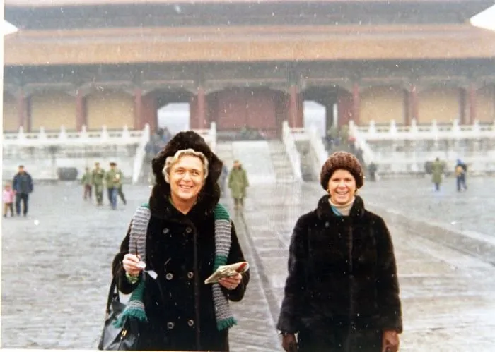 Barbara Bush with Alix Devoie at the Forbidden City in China