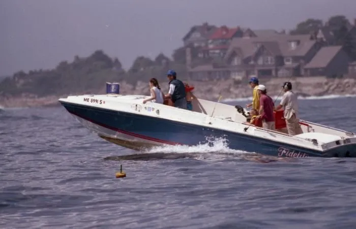 President Bush boats with family members