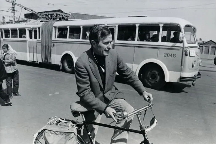 George Bush Rides his Bike in China