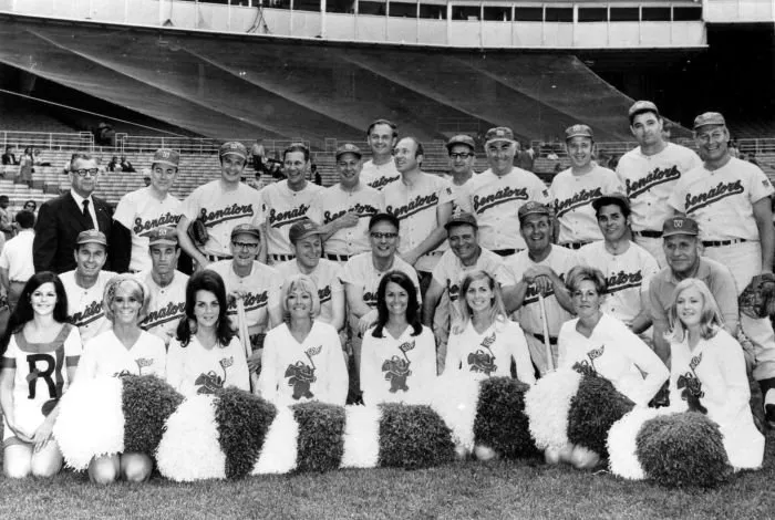 Republican Congressional Baseball Team with cheering support. (George Bush, middle row, first from left)
