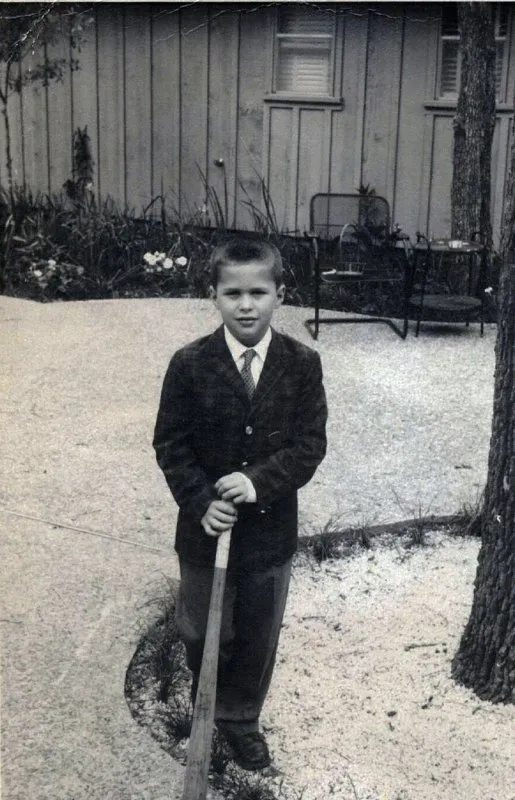 Jeb Bush with a baseball bat, Easter 1960