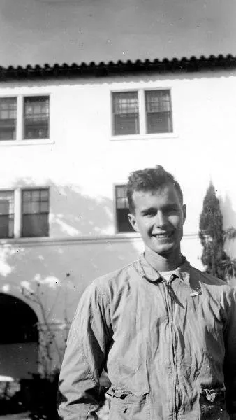 George Bush Stands in Front of the Cloister Resort on Sea Island, Georgia During his Honeymoon