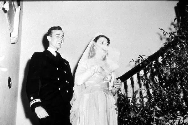 George Bush and Barbara Bush at Wedding