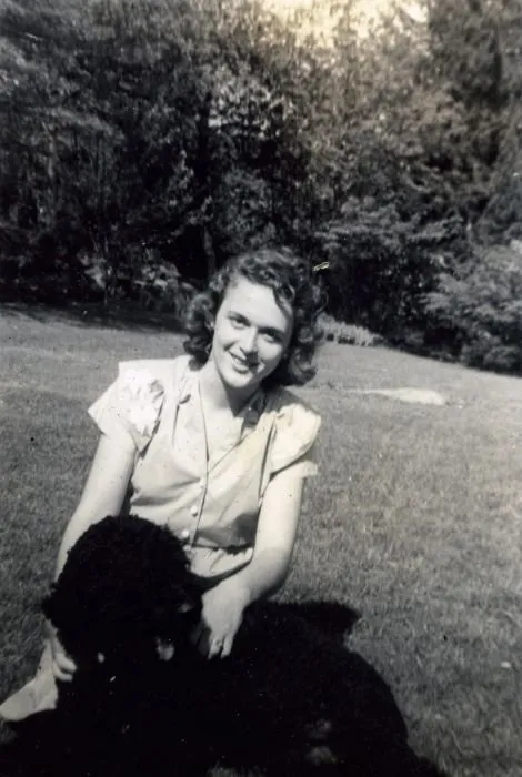 Barbara with her Poodle, Turbo