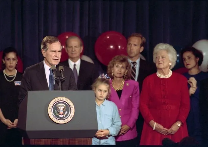 President Bush concedes the election to Governor Bill Clinton