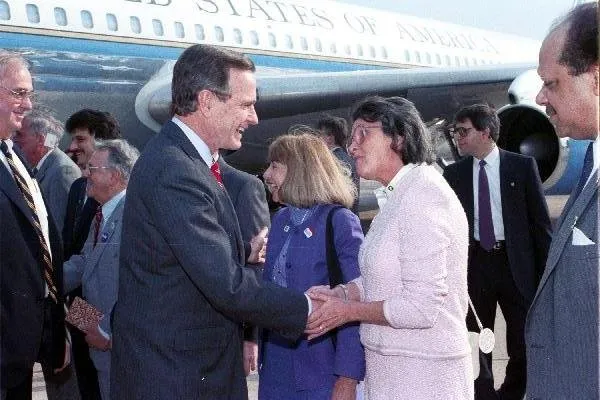Vice President Bush arrives Hartford, CT