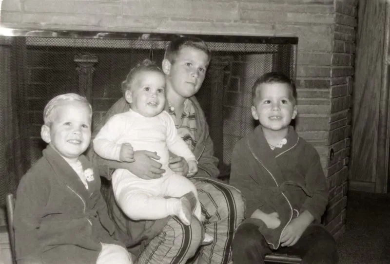 George W., Jeb, Neil, and Marvin in pajamas