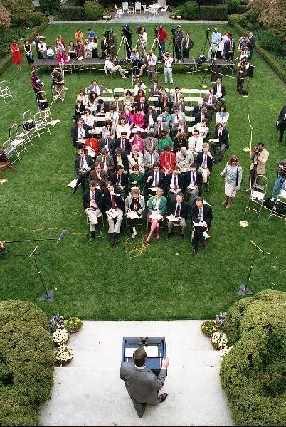 Press conference in Rose Garden