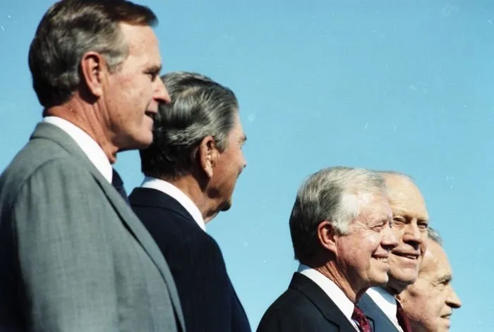 President Bush with former Presidents Reagan, Ford, Carter, and Nixon