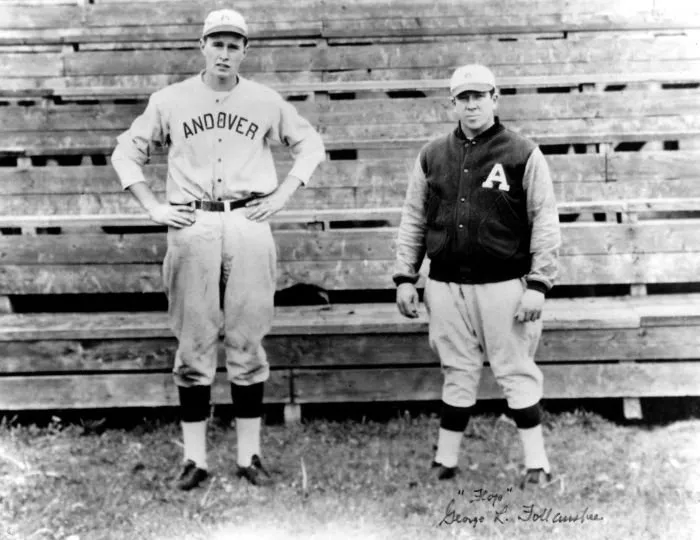 Baseball Captain George Bush with Andover coach George Follansbee, circa early 1940s
